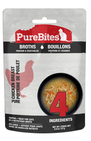PureBites - Chat Poitrine de Poulet et Légumes en Bouillon - Garniture pour Chats en Sachet
