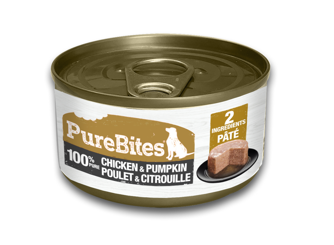 Purebites - Chien 100% Pur Pâté de Poulet et Citrouille - Nourriture Humide Sans Grains pour Chiens