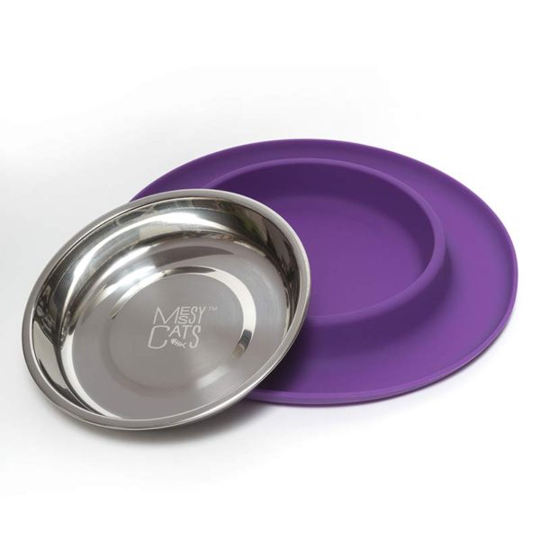 MESSY CATS Bol Simple Inox Base Silicone Mauve