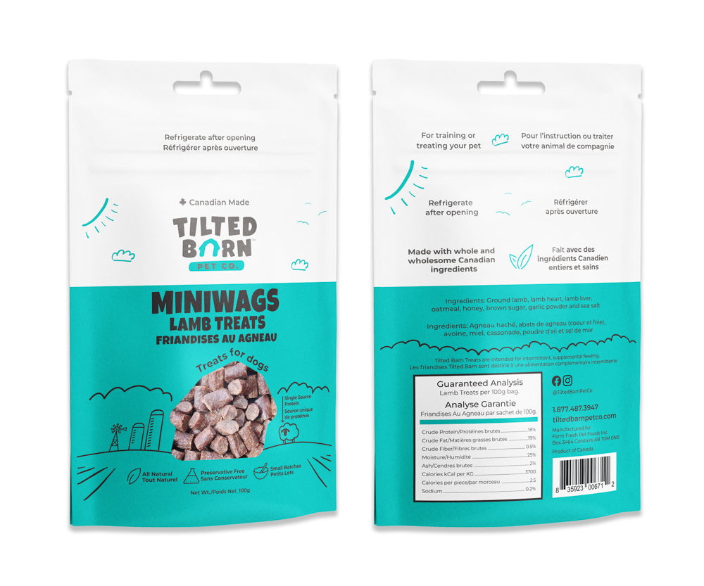 TILTED BARN Gâteries Chien Miniwags à l'Agneau 100g
