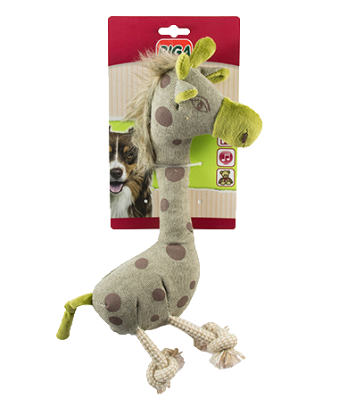 Riga - Jouet Girafe en Peluche avec Couineur pour Chiens, 30 cm