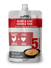 Purebites - Chien Coeur et Yeux Poulet et Carottes, Mélange Crémeux dans l'Eau - Garniture Sans Grains pour Chiens en Pochette