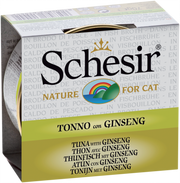 Schesir - Chat Adulte Thon et Ginseng en Bouillon - Nourriture Humide pour Chats