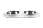 Voir l’image dans la galerie, MESSY CATS Bol Double Inox Base Silicone Gris Marbré