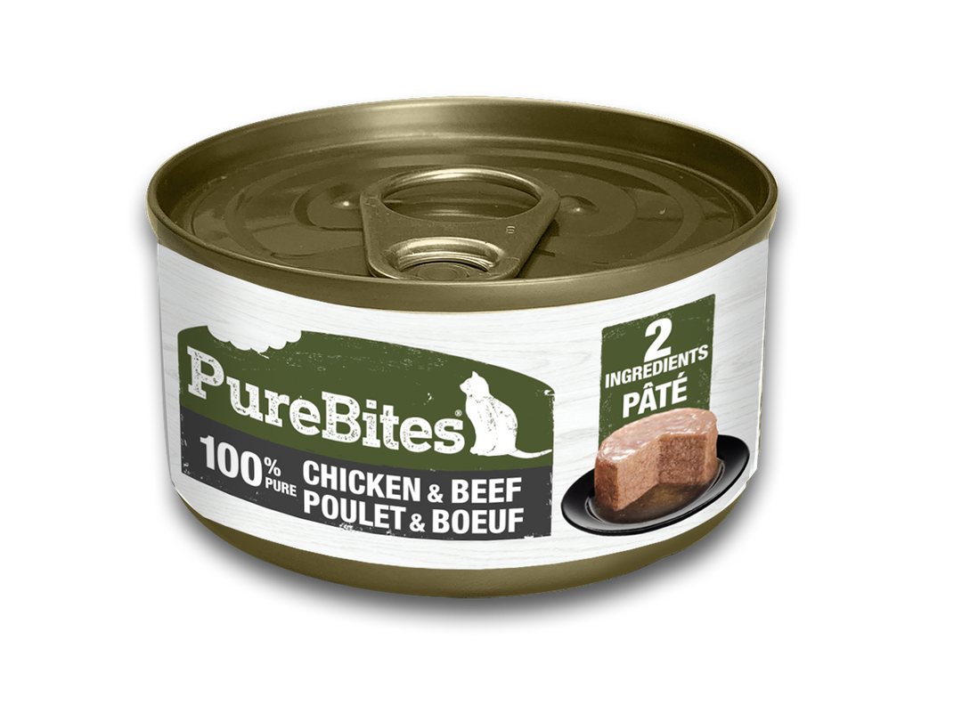 PureBites - Chat 100% Pur Pâté de Poulet et Boeuf - Nourriture Humide Sans Grains pour Chats