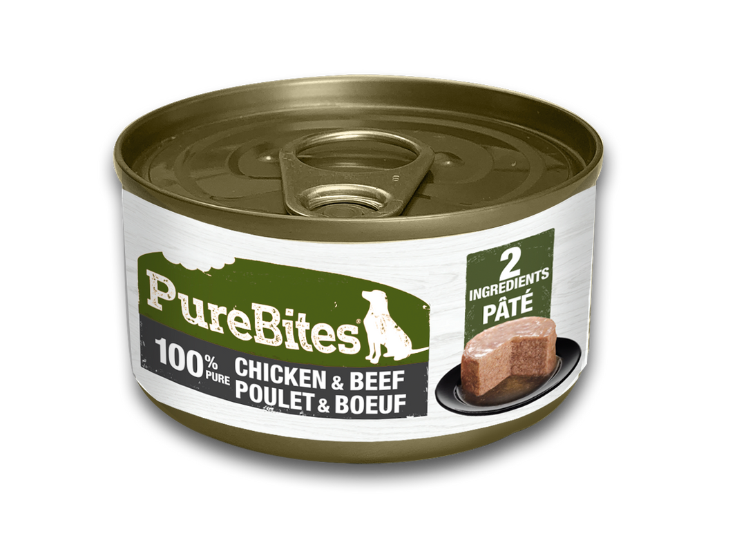Purebites - Chien 100% Pur Pâté de Poulet et Boeuf - Nourriture Humide Sans Grains pour Chiens