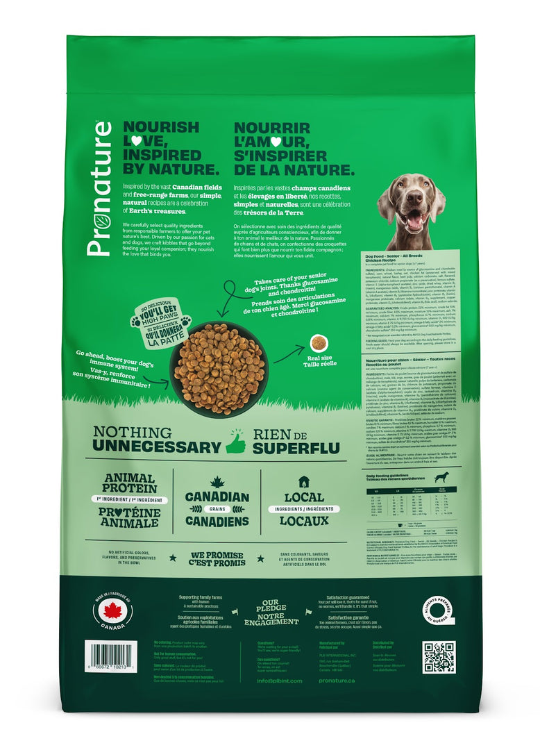 PRONATURE Chien Sénior Poulet 20kg