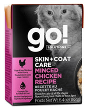 GO! Chat Tetra Pak Soins Peau & Pelage, Poulet Haché 182g