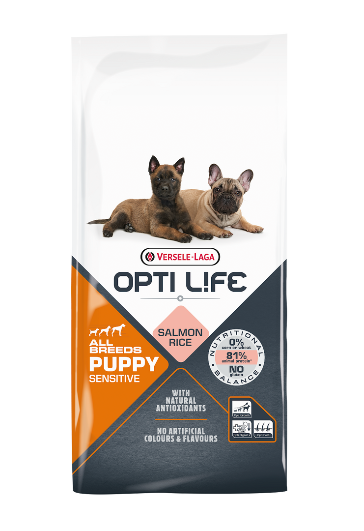 Opti Life - Chiot Sensible Saumon - Nourriture Sèche pour Chiens