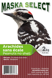 MASKA SELECT Nourriture Arachides Écalées 2kg pour Oiseaux Sauvages