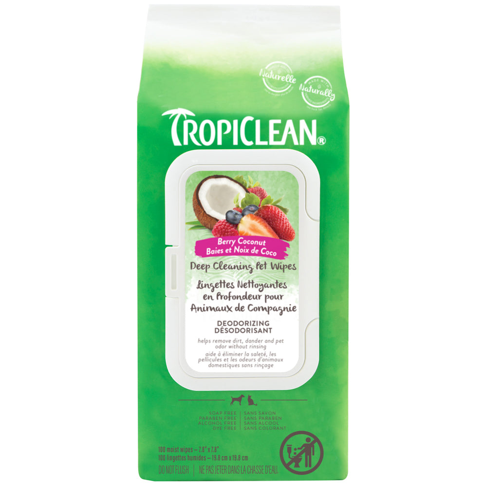 TROPICLEAN Lingettes Nettoyage Profindeur x100
