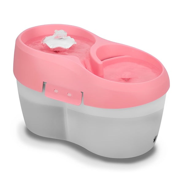 H2O Abreuvoir Fontaine Tornade pour Chat 2L Rose/Blanc