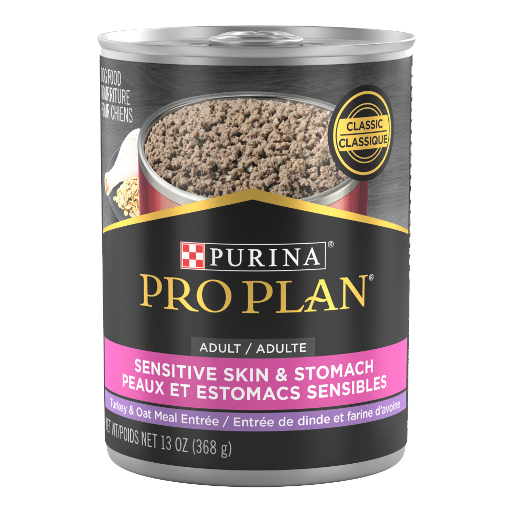 Purina Pro Plan - Chien Adulte Peau et Estomac Sensibles, Dinde et Avoine en Pâté - Nourriture Humide pour Chiens