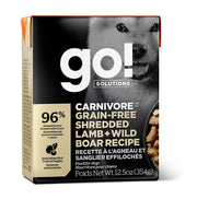 GO! CARNIVORE Chien Agneau & Sanglier Éffilochés SG 354g