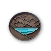 MESSY MUTTS Bol Alimentation Silicone Motif de Montagnes Gris