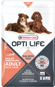 Opti Life - Chien Moyenne et Grande Race Soins de la Peau Saumon - Nourriture Sèche pour Chiens