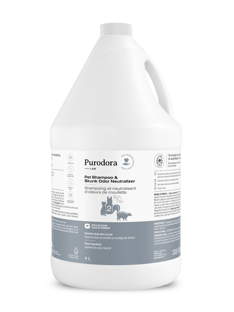 PURODORA Shampoing Neutralisant Odeurs Moufette 4L