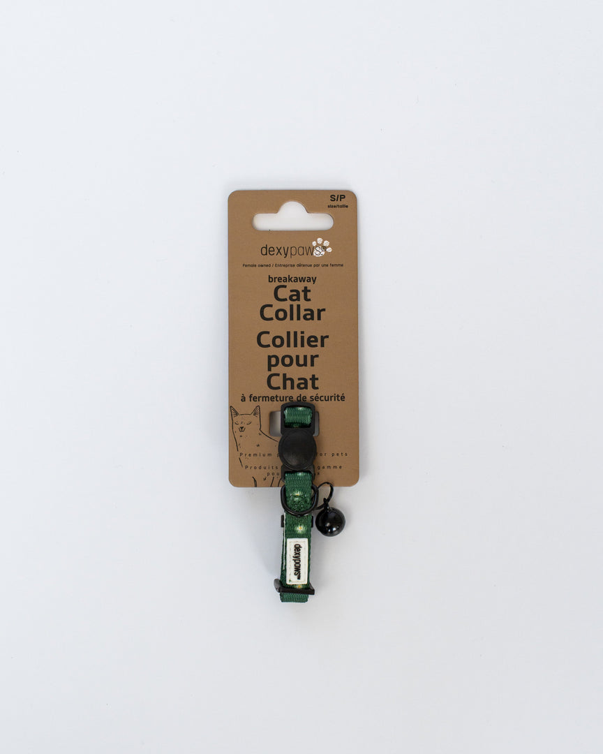 DEXYPAWS Chat Collier Polyester Motifs Marguerites M Vert