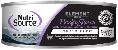NutriSource Element Series - Chat "Pacific Shores" Pâté de Poulet, Saumon et Hareng - Nourriture Humide Sans Grains pour Chats