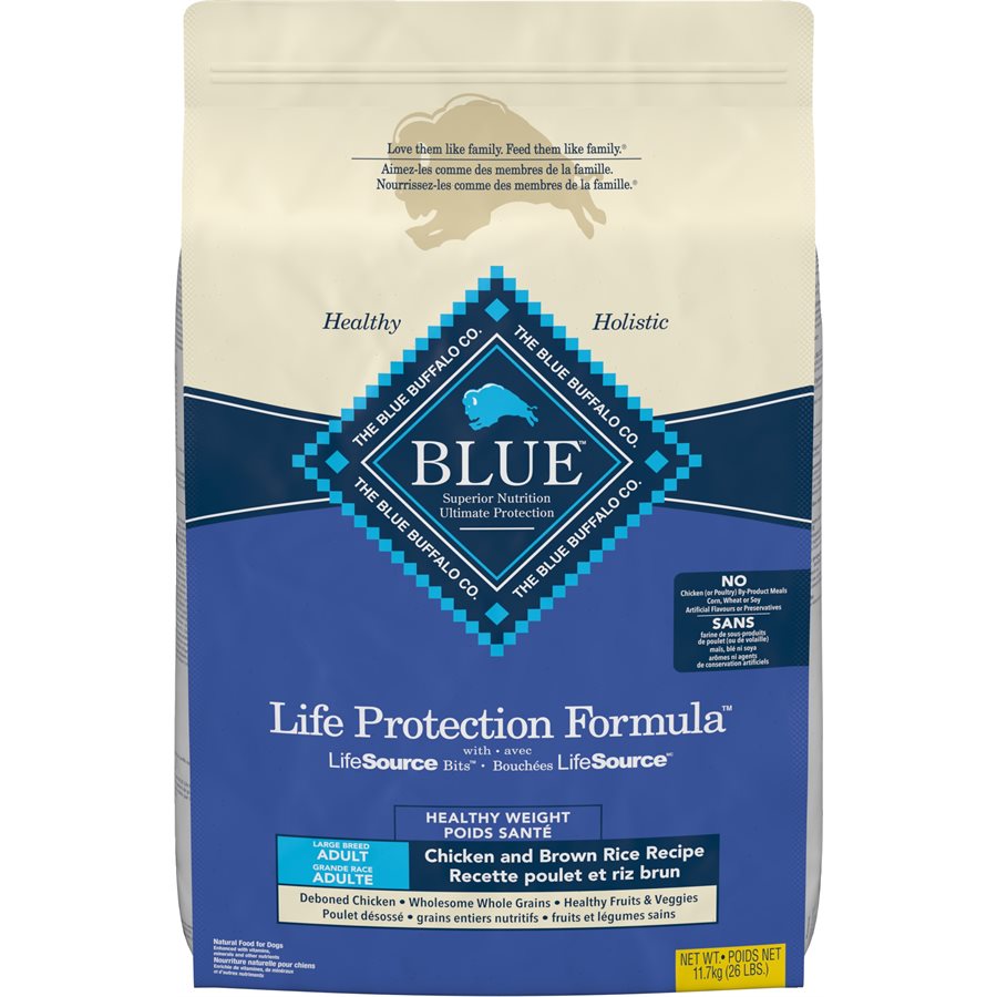 Blue Life Protection - Chien Adulte Grande Race Poids Santé Poulet et Riz Brun - Nourriture Sèche pour Chiens