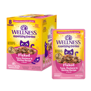 Wellness Appetizing Entrees - Thon Effiloché, Maquereau et Crevettes - Nourriture Humide Sans Grains pour Chats