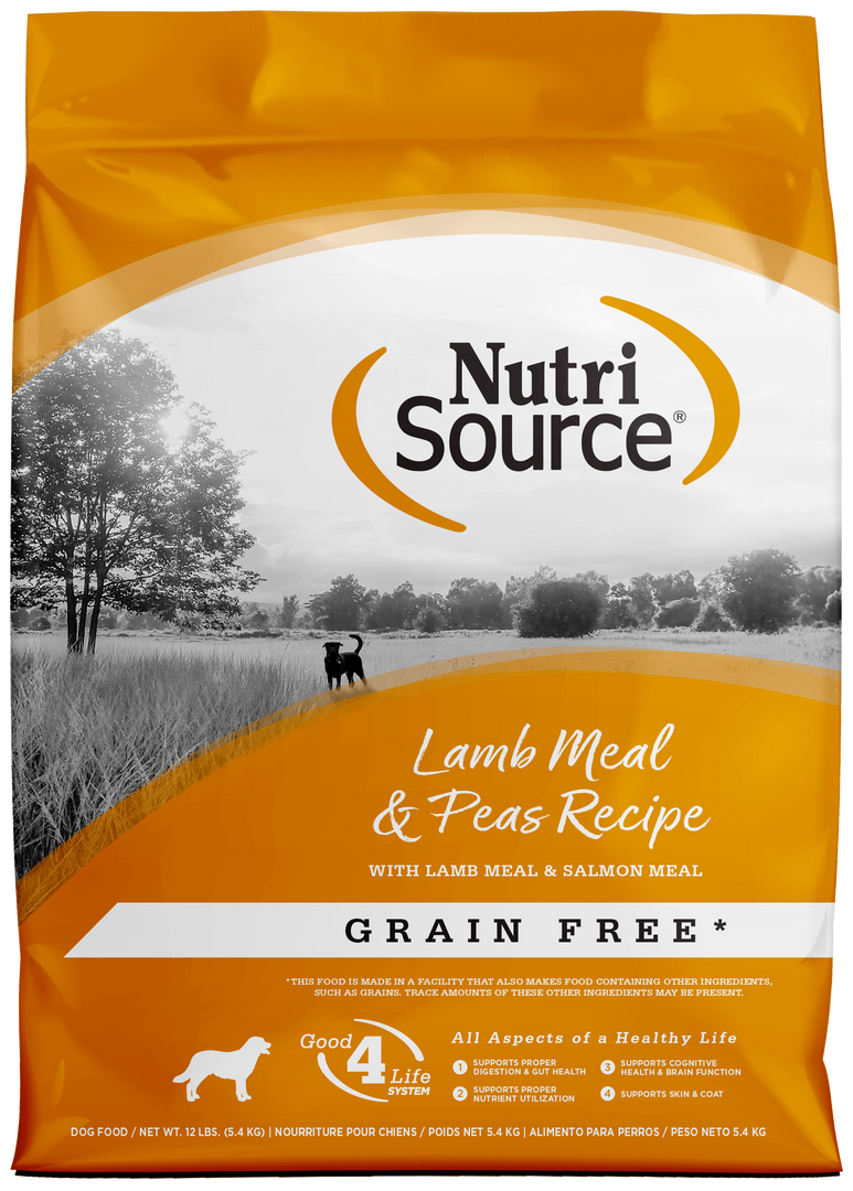 NutriSource - Chien Agneau et Pois - Nourriture Sèche Sans Grains pour Chiens