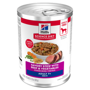 Hill's Science Diet - Ragoût de Boeuf et Légumes - Nourriture Humide pour Chiens Adultes 7+ Ans