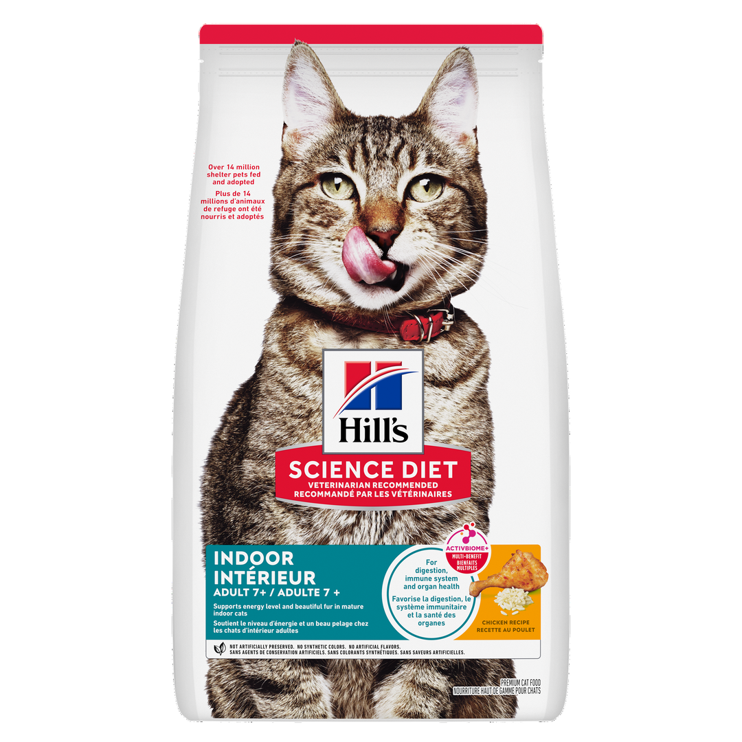 Hill's Science Diet - Poulet - Nourriture Sèche pour Chats d'Intérieur Adultes 7+ Ans