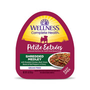 Wellness Petite Entrées - Mélange Effiloché de Poulet Rôti, Boeuf, Haricots Verts et Poivrons Rouge en Sauce - Nourriture Humide Sans Grains pour Chiens de Petites Races