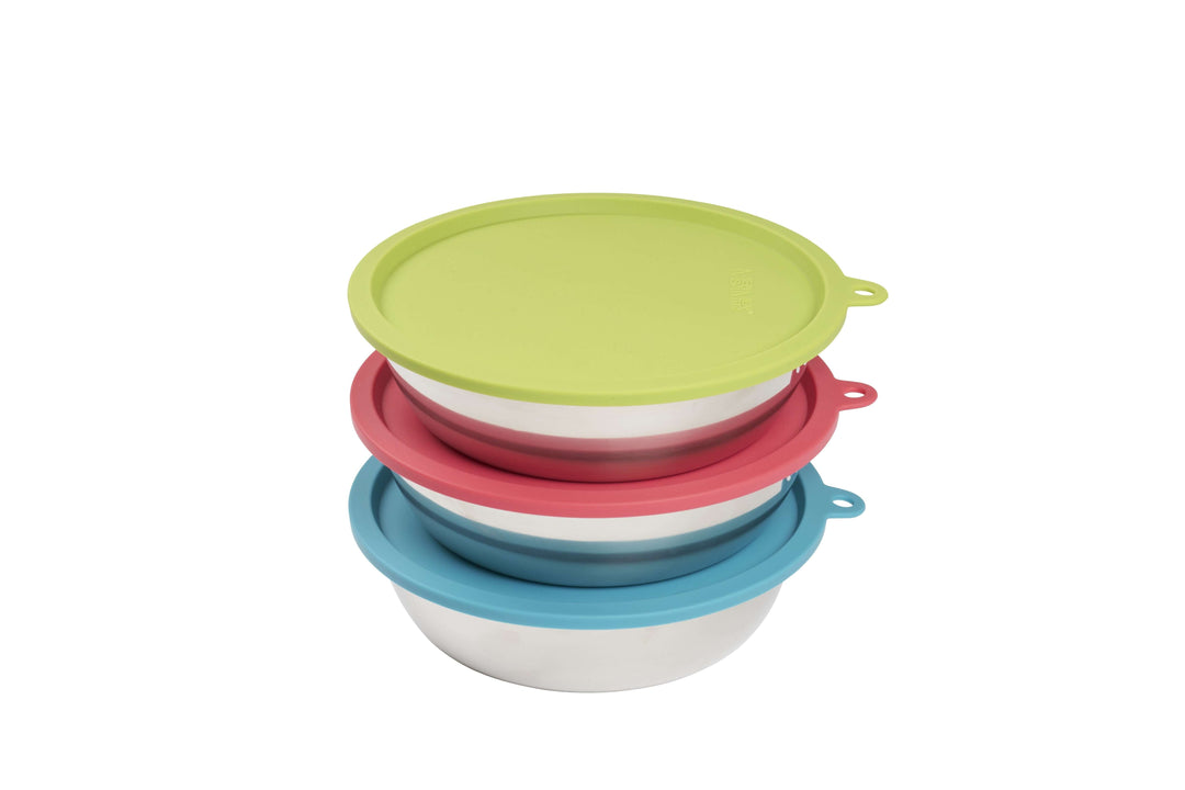 Messy Mutts - Bols en Acier Inoxydable avec Couvercles en Silicone - Ensemble de Bols pour Chiens