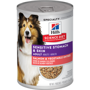 Hill's Science Diet - Estomac et Peau Sensibles - Entrée de Saumon et Légumes - Nourriture Humide pour Chiens Adultes