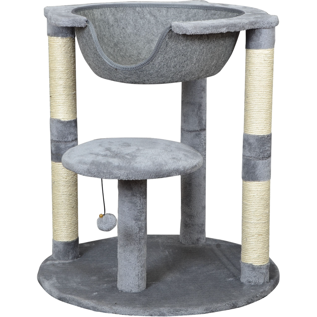 BüD'z - Arbre à Chat Classic à 2 Niveaux avec Lit Suspendu (66 x 66 x 42 cm)