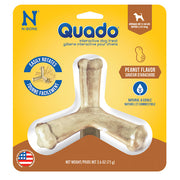 N-Bone Quado - Saveur de Beurre d'Arachide - Gâteries Dentaires Interactive pour Chiens