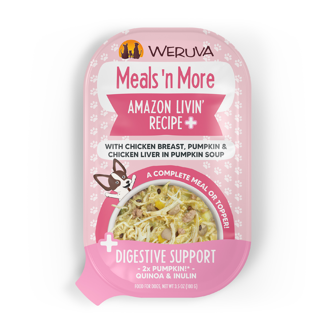 Weruva Meals'N More - Chien "Amazon Livin" Soupe au Poulet, Foie de Poulet et Citrouille - Nourriture Humide Sans Grains pour Chiens