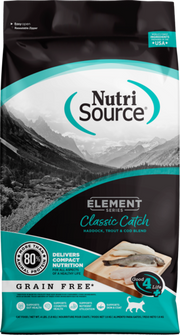 NutriSource Element - Chat Classic Catch Églefin, Truite et Morue - Nourriture Sèche Sans Grains pour Chats