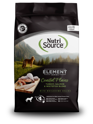 NutriSource Element Series - Chien Costal Plains Dinde, Saumon et Poisson Blanc avec Grains Anciens - Nourriture Sèche pour Chiens