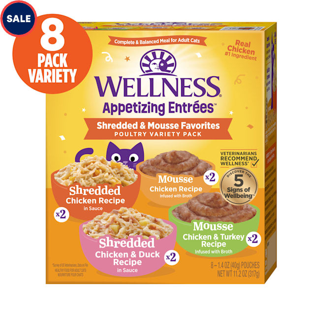 Wellness Appetizing Entrees - Ensemble Varié Volaille - Nourriture Humide Sans Grains pour Chats