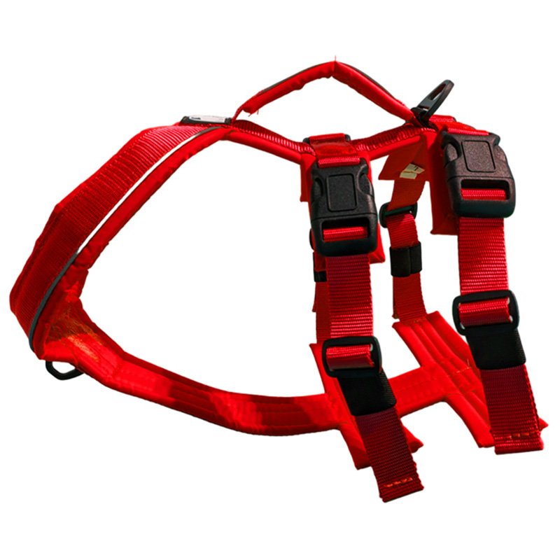 CHIEN BLANC ATLAS Harnais Double Rouge M