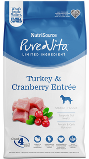 NutriSource PureVita - Chien Dinde et Canneberge - Nourriture Sèche à Ingrédients Limités pour Chiens