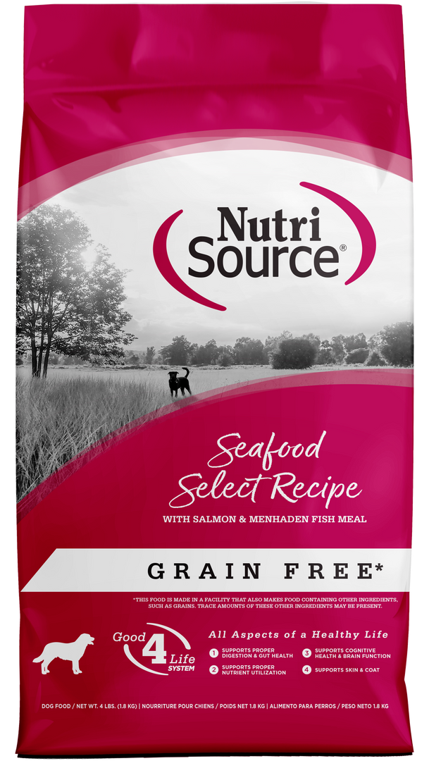 NutriSource - Chien Fruits de Mer (Seafood Select) - Nourriture Sèche Sans Grains pour Chiens