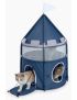 Catit Vesper - Château Bleu avec un Lit Rembourré Doux - Cachette à 2 Niveaux pour Chats(48 x 83 cm)
