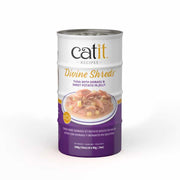 Catit Divine Shreds - Chat Thon avec Shirasu et Patate Douce en Gelée - Multipack de 4 x 85 g - Nourriture Humide Sans Grains pour Chats