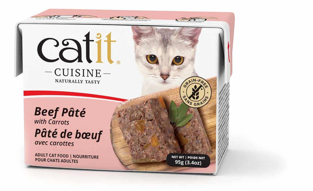 Catit Cuisine - Pâté de Boeuf et Carottes - Nourriture Humide Sans Grains pour Chats Adultes en Tetra Pak