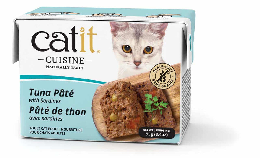 Catit Cuisine - Chat Adulte Pâté de Thon et Sardines - Nourriture Humide Sans Grains pour Chats en Tetra Pak
