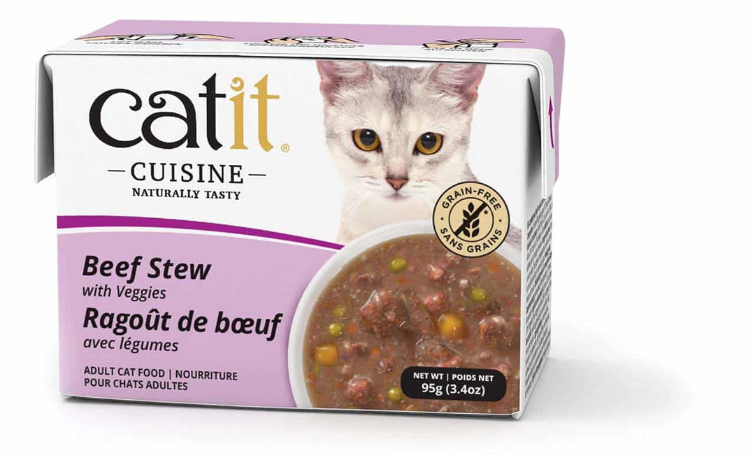 Catit Cuisine - Ragoût de Boeuf avec Légumes - Nourriture Humide Sans Grains pour Chats Adultes en Tetra Pak