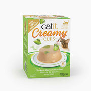 Catit Creamy Cups - Mousse de Poulet avec Kiwi - Gâteries en Pâté Humide Sans Grains pour Chats