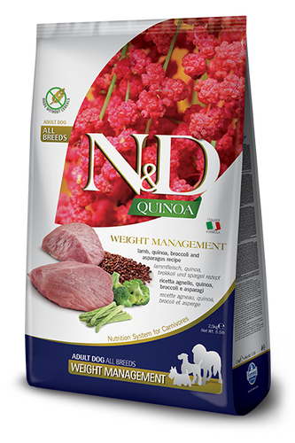 Famina N&D Quinoa - Chien Petite Race Gestion du Poids Agneau - Nourriture Sèche pour Chiens