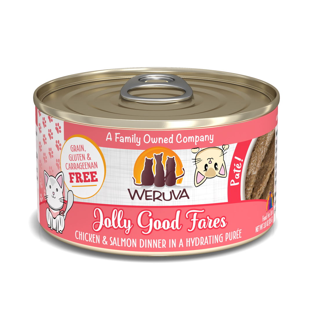 Weruva Classic - Jolly Good Fares - Pâté de Poulet et Citrouille dans une Purée Hydratante- Nourriture Humide Sans Grains pour Chats