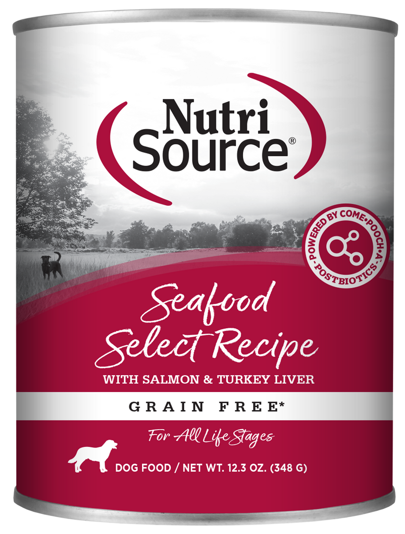 NutriSource - Chien Pâté de Saumon et Foie de Dinde (Seafood Select) - Nourriture Humide Sans Grains pour Chiens