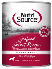 NutriSource - Chien Pâté de Saumon et Foie de Dinde (Seafood Select) - Nourriture Humide Sans Grains pour Chiens